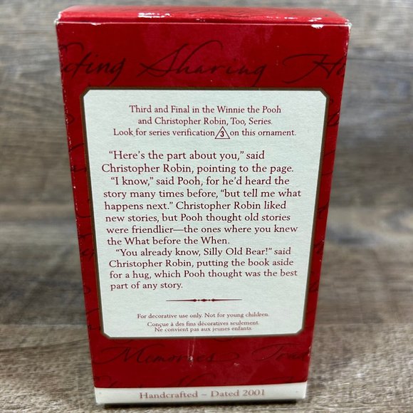 A Story For Pooh 2001 Hallmark Keepsake Christmas Ornament Christopher Robin #3 - Picture 9 of 9